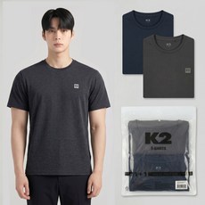 K2 시그니처 남성 냉감 기능성 반팔티 2팩세트 여름 쿨티셔츠 운동복