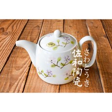 佐和陶瓷餐具批發 有田燒春櫻茶壺合-日本製，提把壺，茶具，餐廳家用，送禮搬新家, 1個, 春櫻, 420 (mL)