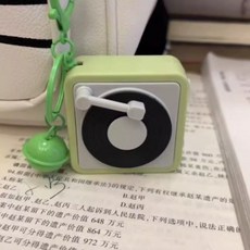 迷你復古錄音機黑膠片留聲機鑰匙扣音樂盒小飾品掛件 - 創意禮物 解壓玩具, 红色【可发声】,无规格【趣味音乐盒】