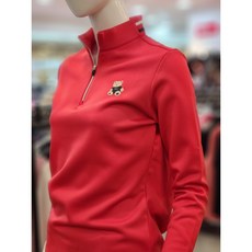 [조르지오페리 골프] NC엑스코점 골프웨어의 합리적 가격제안!! 날씬해 보이는 곰돌이 프린팅 여성 하프넥 약기모 티셔츠 3컬러