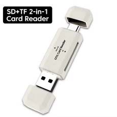 5in 1 Type c to USB3.0마이크로 어댑터 OTG 마이크로 SD 카드 리더기 USB 플래시 드라이브 메모리 TF PC, 02 2 in 1 White USB2.0
