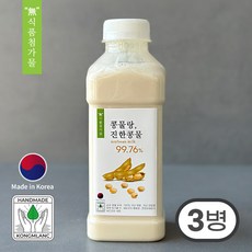 콩물랑 100%국산 진한콩물(당일생산 무첨가 무가당), 3개, 500ml