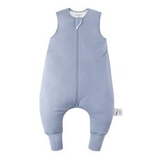 BubblePanda 대나무 소재 레이온 유아용 수면 주머니 발 포함 6-12개월 2.5 Tog 겨울용 매우 부드럽고 따뜻한 아기 가방 보행기 퀼트 두꺼운 착용 가능한, 슬레이트