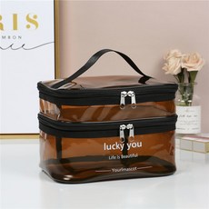 화장품 가방 여성의 휴대용 방수 보관 가방, # 다크 브라운