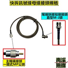 青溪無線 快拆訊號線 8M長 兩截式訊號線, 1個, 主機:一體式M頭+尾端:直型MJ接頭,60CM子線(黑色)