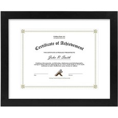 GOLDEN 골든StateArt 27.6x35.6cm11x14인치졸업장프레임 21.6x27.9cm8.5x11인치문서및인증서 매트없음 27.9x35.6cm11x14인치 12089, 블랙 (싱글 화이트 매트)