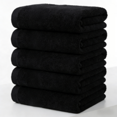 [재고 정리 세일]상덕 호텔수건 세면타월30수 고급수건 먼지없는수건 소프트터치, 5개, 블랙