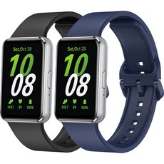 엔터콘 갤럭시핏3 실리콘 스트랩 밴드, 2. 블랙 + 블루 2. 블랙 + 블루