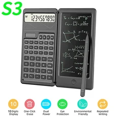 VAORLO 2 IN 1 접이식 과학용 계산기 6인치 LCD 쓰기 태블릿 디지털 잉 패드 학교대학사무실비즈연구원학생교사용 그래프 작성, S3 Solar