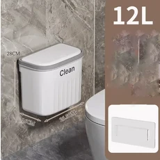 1216L 걸이형 쓰레기통 주방 캐비닛 도어 벽걸이형 쓰레기 바구니 뚜껑 욕실 주방용품, 2908-TB-12L