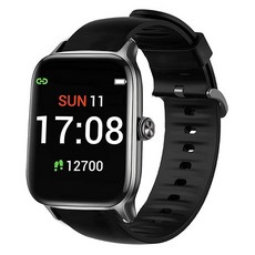 Letsfit EW1 밴드 호환 Lamshaw 실리콘 교체용 소프트 손목 스트랩 스틸 버클 Hamile 스마트워치 블랙