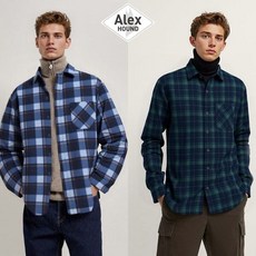 알렉스하운드 25FW 남성 체크 기모 본딩 셔츠2종 448151