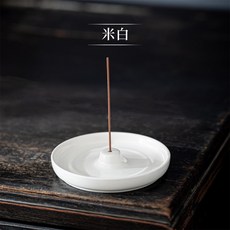 日式侘寂風線香盤 香薰座 簡約美感多用途設計, 米白, 米白