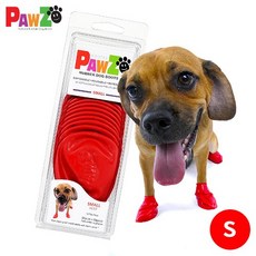 포우즈 러버 라텍스 애견 신발 12개입, 포우즈 레드, 1개