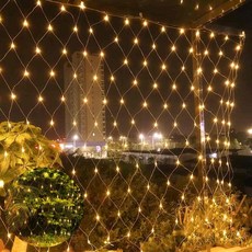 리3치점빵 LED 녹색선 화이트 그물망 지니전구 1mx2m 200구 마당조명 크리스마스LED