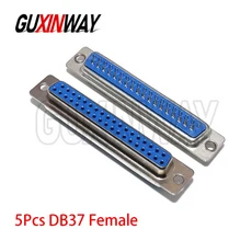 5개입 D-SUB 9 15 25 37핀 수컷 암컷 납땜형 커넥터 DIP 직선형 시리얼 포트 어댑터 2열 DB9 DB15 DB25 DB3, 07 DB37 Female