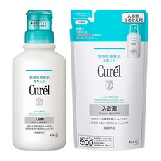 일본 큐렐 curel 입욕제 배쓰밀크 본품 420ml + 리필 360ml 세트, 1개