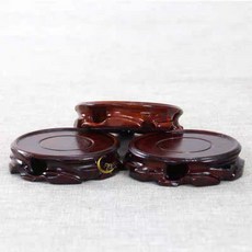 Moon Hao 圓形實木底座、擺件根雕、紅木小茶壺石頭托展示架