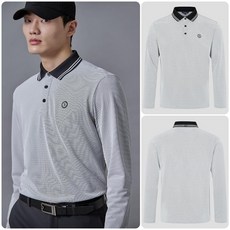 국내백화점 빈폴골프 골프바지 치마 SS25 남성 잔조직 피케 긴팔 티셔츠 - 블랙 (BJ5141B035) 골프웨어 골프복