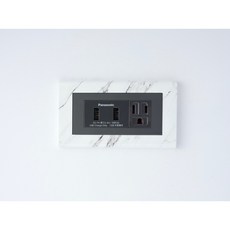 Panasonic國際牌 Glatima大理石紋開關插座面板蓋板【快速出貨switchpapa】, 1個, 3A雙槽USB加插座（灰