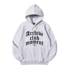 어나더 아카이브 ANOTHER ARCHIVE 에이션트 고딕 로고 후드티_화이트메란지