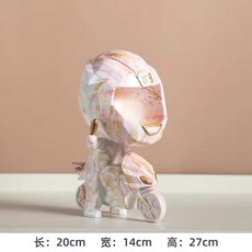 現代風網紅鑰匙收納摩托車模型擺件 玄關鞋櫃收納盒 喬遷禮物桌麵裝飾品, 粉白色, 1個