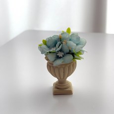 모소가 봉안당 납골당 장식 미니어처 엔틱 조화 화분, 블루, 1개