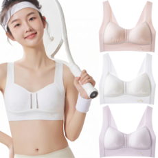 코코몽드 KC인증 편안한 착용감 노와이어 패드일체형 여학생 성장기 브래지어 2단계 3단계 브라 3종세트 #2588