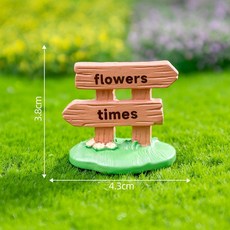 星宇優選館 魔法森林屋苔蘚盆景微景觀裝飾品，創意指路牌站牌小擺件，DIY盆栽配件, 裝飾路牌/花朵（2號）1個裝, 1個