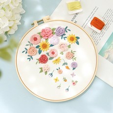 刺繡材料包 DIY手作材料包 創意擺飾, 1個, A621剎那花開 (送20CM繡棚)