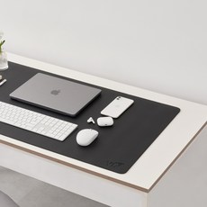 YL 프리미엄 80*100*120cm 두꺼운 대형 책상 패드 깔개 보호 미끄럼 방지 가죽 데스크 매트, 블랙