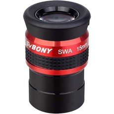 SVBONY 망원경접안렌즈 아이피스 망원경렌즈 SV154 망원경 접안렌즈 1.25인치 SWA 70도 15mm 초광각 액세서리 트위스트 업 아이컵 포함, 1.25 in, red