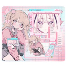 에이티케이 나나 뉴트럴 게이밍 마우스 패드 490x420x4mm, 1개, 핑크