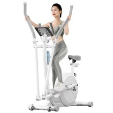 일립티컬 머신 전신운동기구 스탠딩 클라이머 헬스, 10KG 플라이휠 + 의자 - 블렉, 블랙/접이식/16단/10KG 플라이휠