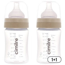 시밀레 클래식 와이드 PP젖병 1+1 160ml (젖꼭지 포함), 아이보리
