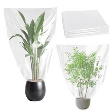 겨울 식물 커버 10개 동결 방지 두꺼운 PE 투명 필름 커버 야외 화분 식물 나무 관목 비 서리 방지용 방수 쉘터 백(69.9 x 109.9cm(27.5 43.3, 겨울 식물 커버 10개, 동결 방지, 두꺼운 PE 투명