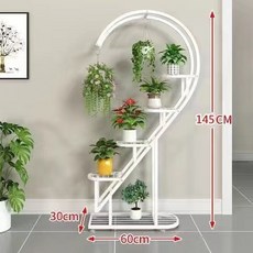 心形升級款多層花架 落地式盆栽置物架 白色烤漆鐵藝 室內陽台裝飾, 1個, 白色（單個）【心形升級款】