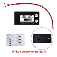 DC 배터리 전압계 8V-100V 용량 표시기 리튬 LiFePO4 납산 셀 6133A LCD 12V, 04 Advanced Version