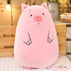 ZZJJC 공룡 쿠션 털돼지 인형 침대 위에서 안고 자는 롱베개 쿠션 피규어, 돼지 새끼