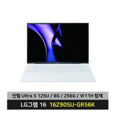 LG전자 2024 그램 16 인텔 코어 Ultra5, 스노우 화이트, 256GB, 8GB, WIN11 Home, 16Z90SU-GR56K