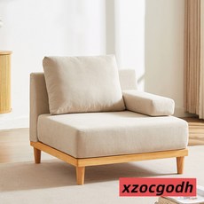 可組合日式侘寂風全實木 小戶型直排布藝沙發 無扶手設計 客廳沙發組合