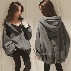[Myshe]여성 후드 집업 점퍼 자켓 겨울 빅사이즈 qxz1110FHY1111BQWT3