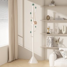 쓰러지지않는 원뿔형 스탠드 옷걸이 아티후크 행거, White + Green흰색 + 녹색