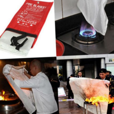 초기 진압 담요 안전 소방 주방 화재 방지 담요 대피 서바이벌 차량용 캠핑용 사무실 휴대용 파이버 글라스, 비상담요 02 BL00750