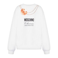 모스키노 크루아상 프린트 스웨트셔츠