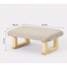 벨라시엘 패브릭 발받침대 스툴, 화이트