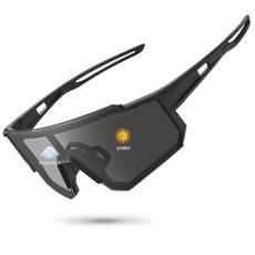 STORYCOAST 남성용 여성용 편광 스포츠 선글라스 운전 낚시 사이클링 산악 자전거 선글라스 UV400 보호 1-(a) 블랙 프레임-포토크로믹 렌즈 표준, 1개