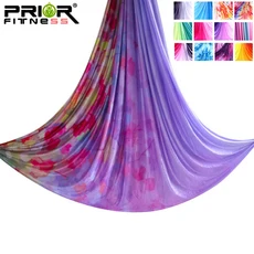 플라잉요가해먹 공중 세트 옴브레 실크 그라데이션 색상 체육관 피트니스 스트레치 벨트 실내 스튜디오 4m, Purple Sky, 1개