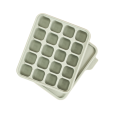 홍스파파 플래티넘 실리콘 이유식 큐브 이유식 준비물 얼음틀 아이스몰드 아이스 트레이 실리콘 몰드 마늘틀, 1개, 그린베이지, 360ml