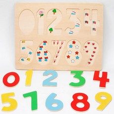 유아 숫자 끼우기 맞추기 원목 퍼즐 교구 숫자놀이 모양맟추기 수학교구, 1개